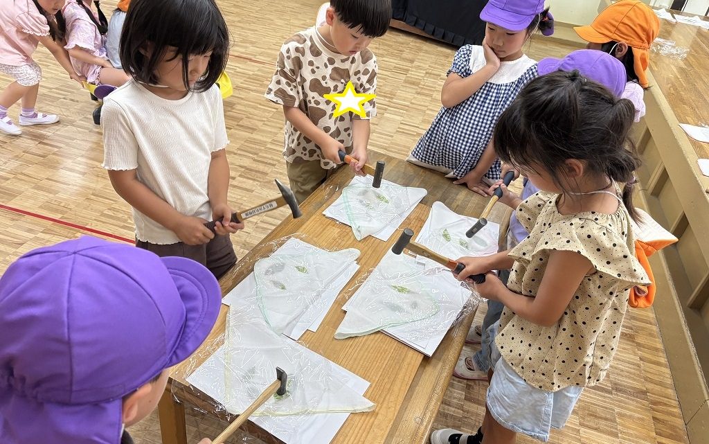 年長　たたき染め＆第二回味噌汁パーティー①