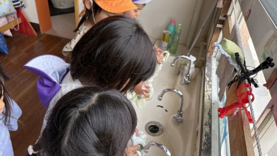 年長　たたき染め＆第二回味噌汁パーティー➁