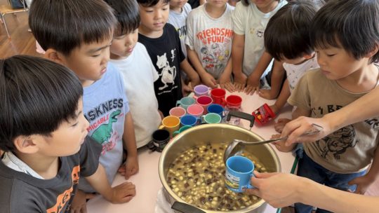 年長　たたき染め＆第二回味噌汁パーティー③